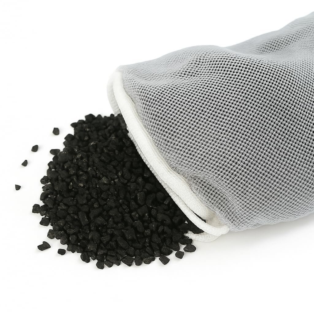 Tidy Fox Activated Carbon for Aquarium – Premium Coconut Shell Granules (250 gm), Free Net Bag