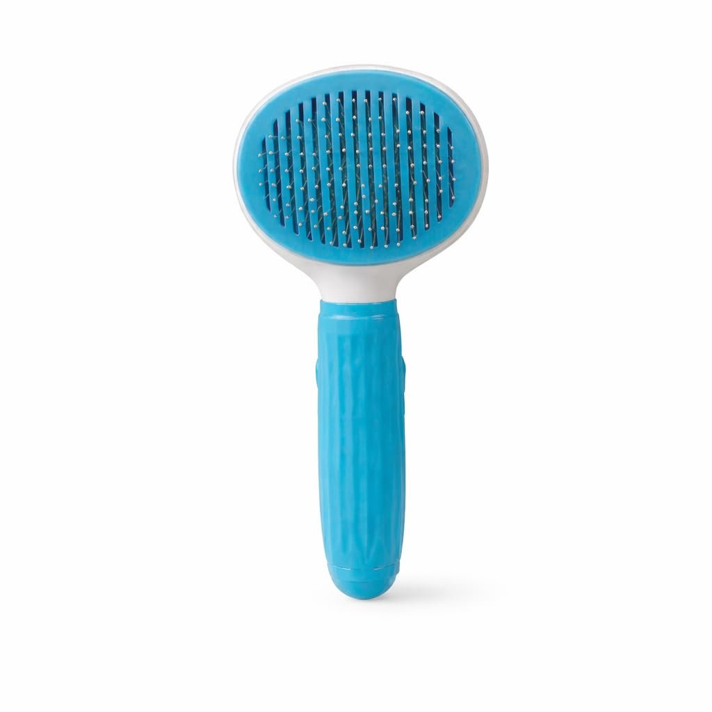 Tilting Heads FurEase Click Brush for Dogs & Cats – Self Cleaning Pet Grooming Brush | Hair Removal, Detangling & Shedding Co
