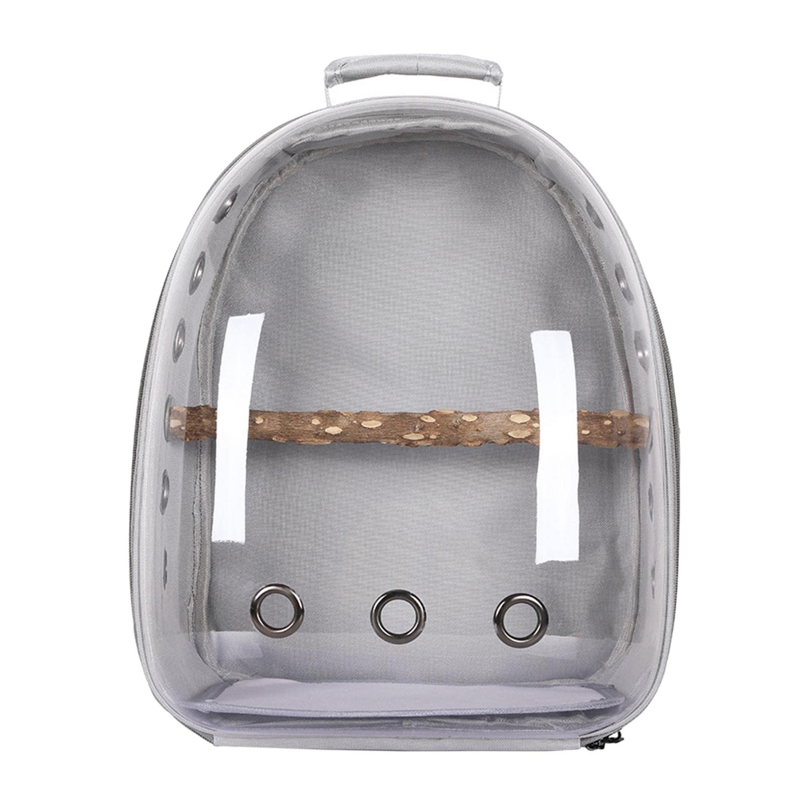 UJEAVETTE Bird Carrier Cage Shoulder Bag Pet Parrot Travel Clear Backpack Gray