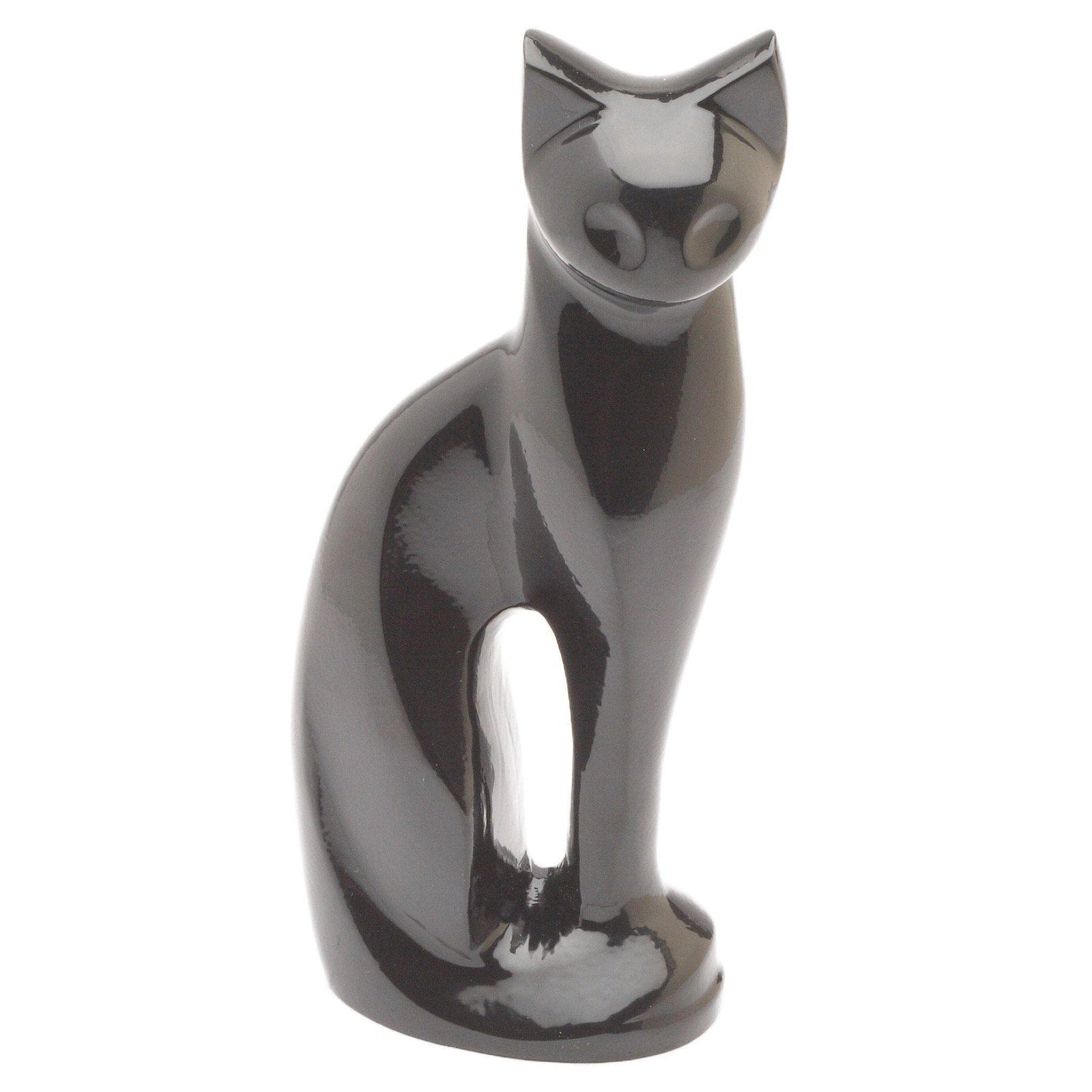 Urns UK Pet Cremation Memorial Urn Cat, Black 9.5