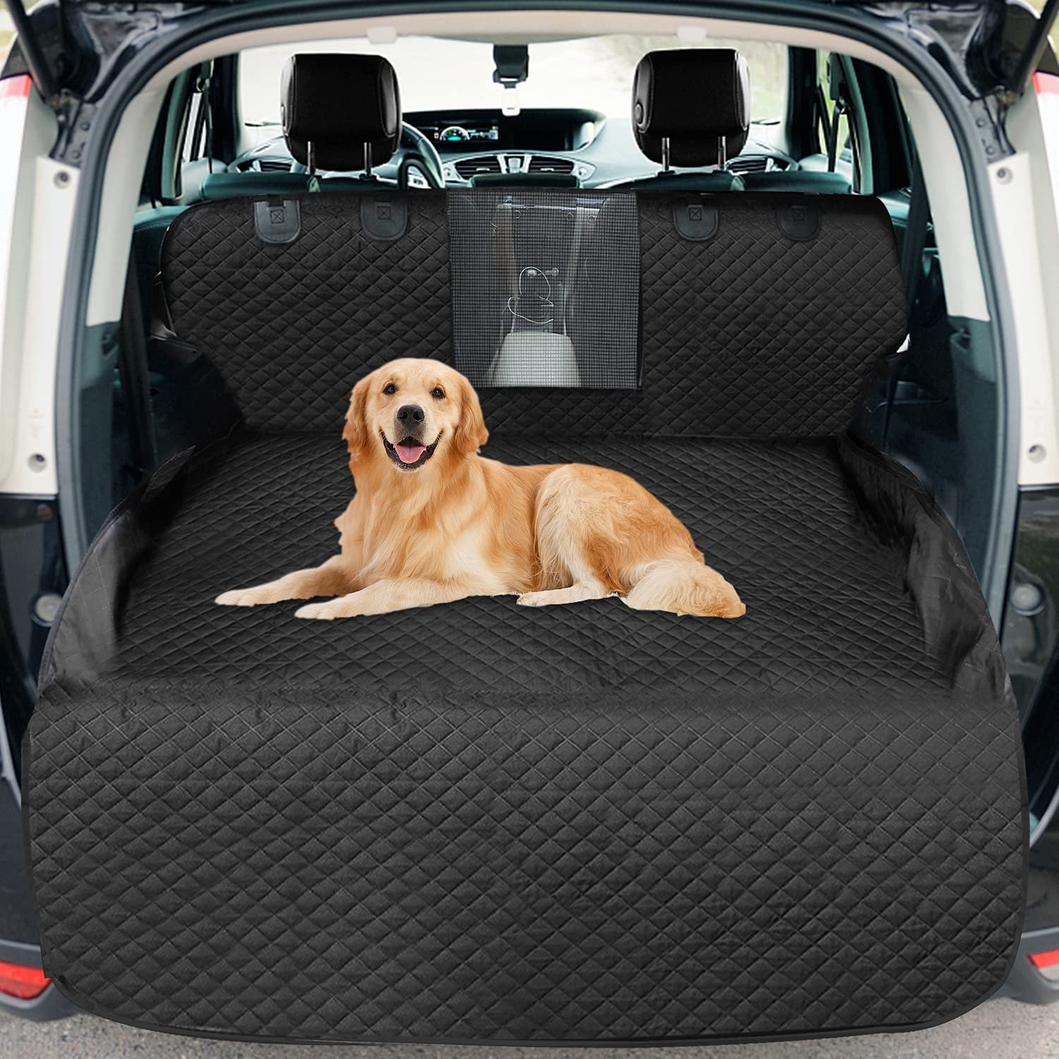 Vailge Dog Cargo Liner for SUV - Waterproof, Nonslip Pet Car Seat Cover Mat with Mesh Window - Washable, Universal Fit