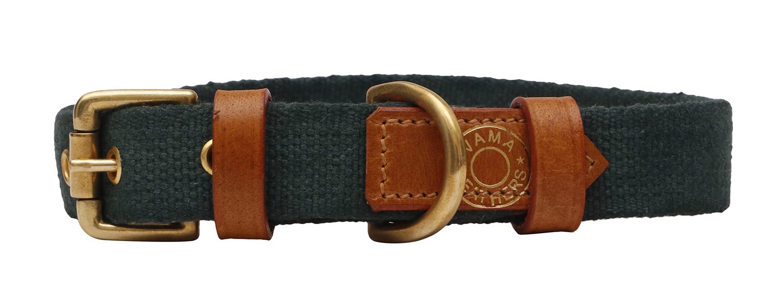 Vama Leathers Sustainable & Eco Friendly Material Dog Collar 100% Cotton Canvas with Sturdy Solid Brass Buckle Hand Made Colo