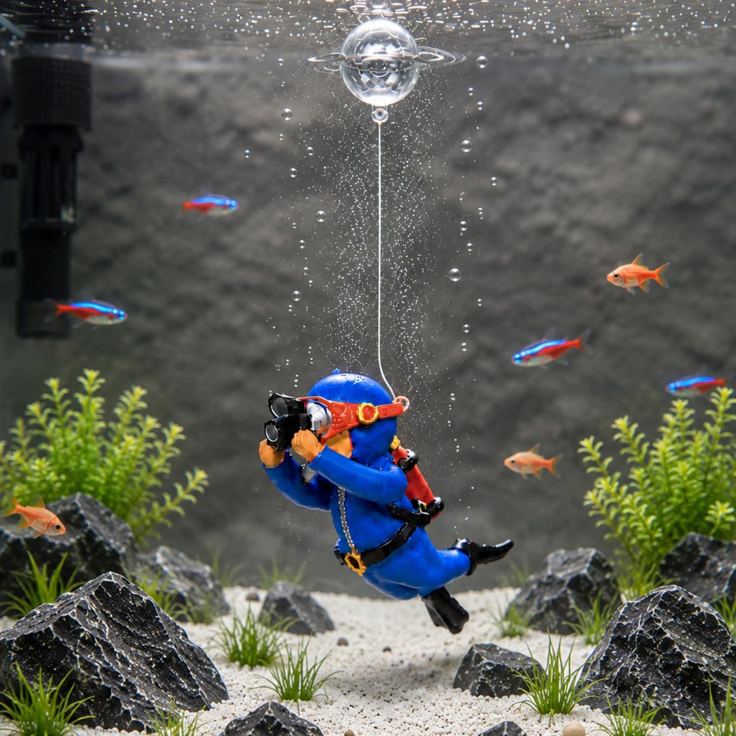 VAYINATO® (1 Pcs-Diver (Random Color) Floating Fish Tank Decoration Toys, Fish Tank Attractive Cute Miniature Decoration for