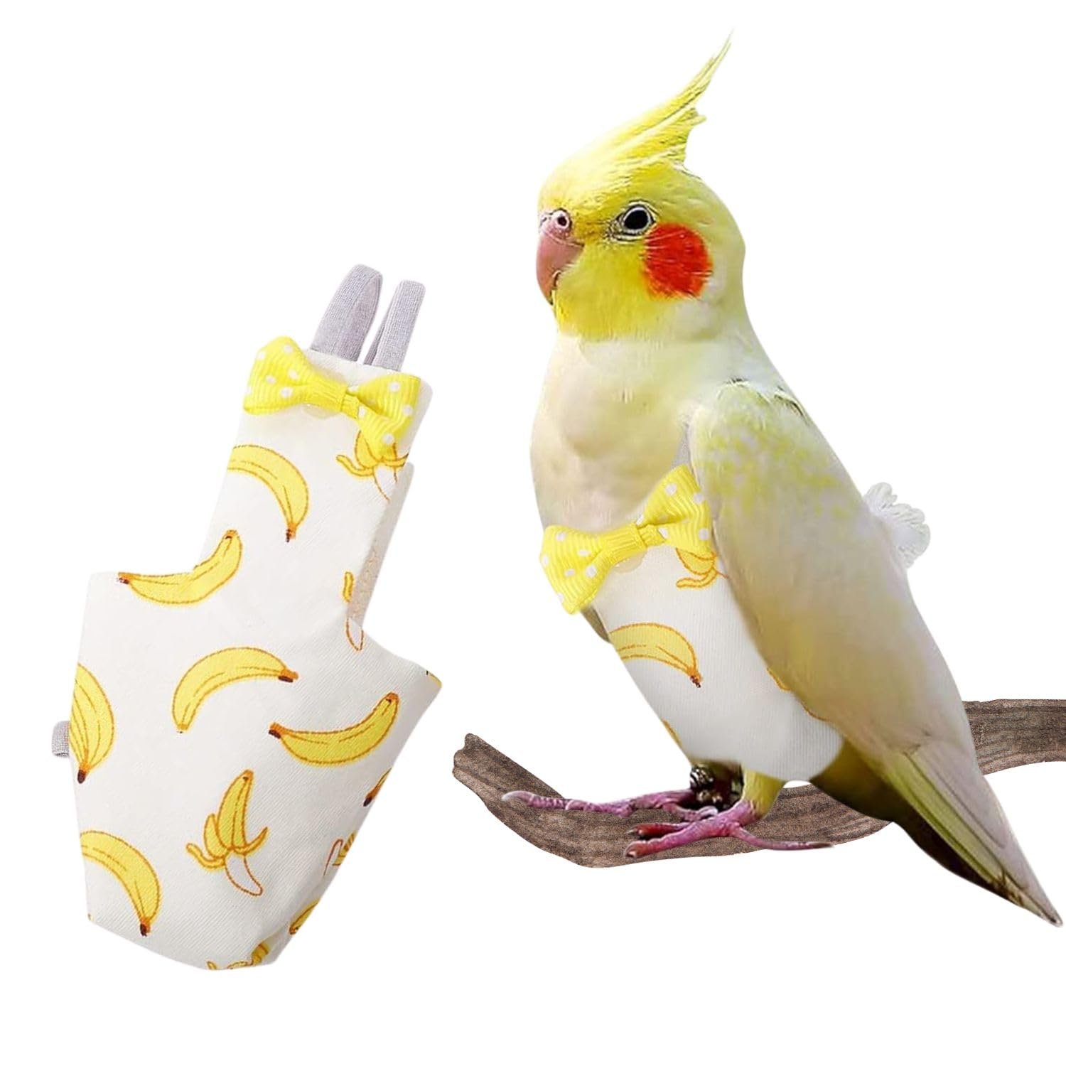 VAYINATO® 1 Pcs Reusable Birds Diaper for Parrot, Budgies, Sun Conures, Lories & Small Birds | Soft Breathable Fabric, Secure