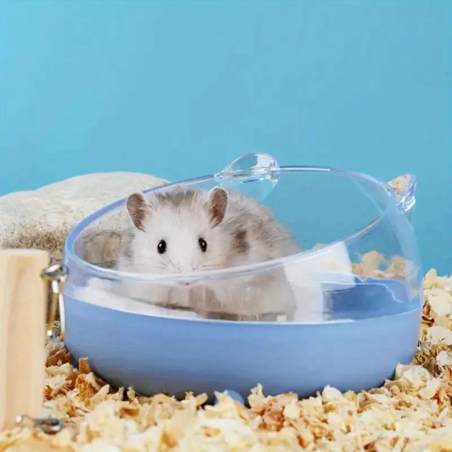 VAYINATO® 1 Pcs Transparent Hamster Basin, Non-Slip Base - Round, Four-Legged Design for Hamsters & Small Pets | Splash-Proof