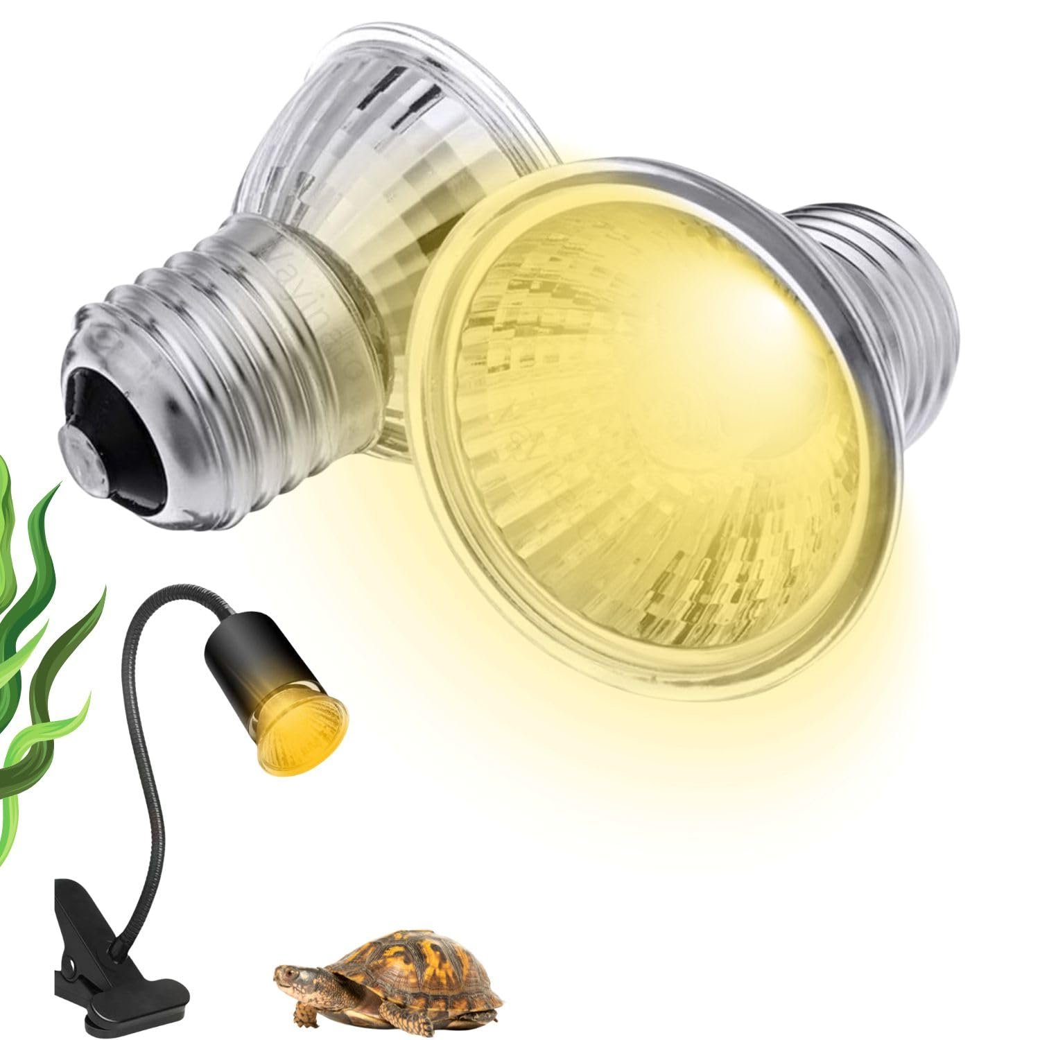 VAYINATO® 50 Watts Reptile Turtle Basking light turtle uvb uva heat lamp bulb turtle heat basking halogen bulb by Petzlifewor