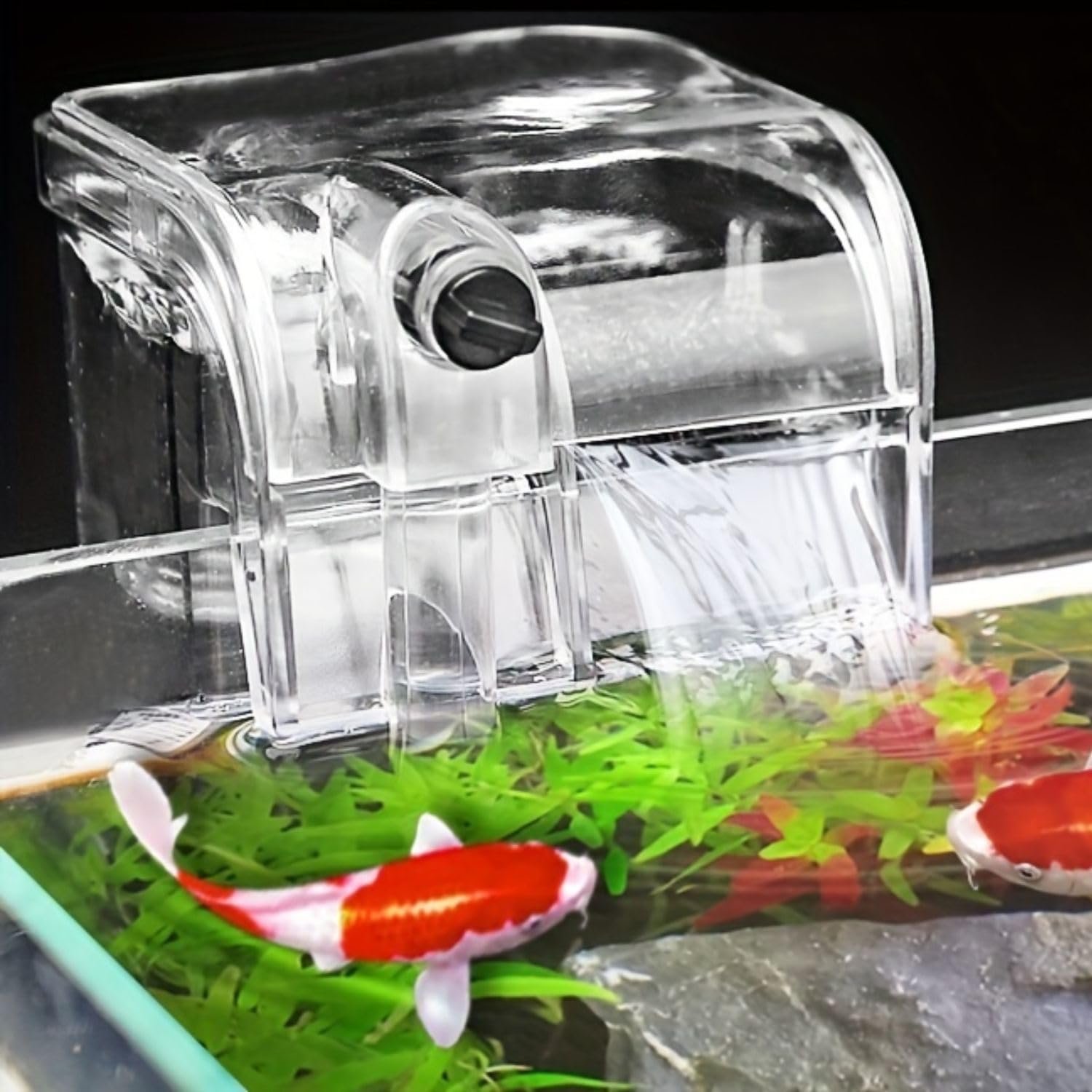 VAYINATO® LY-402/609 | 3.5W | 380L/Hr | Suits Upto 2 Feet Tank Transparent External Fish Tank Hang On Filter, Biochemical Cot