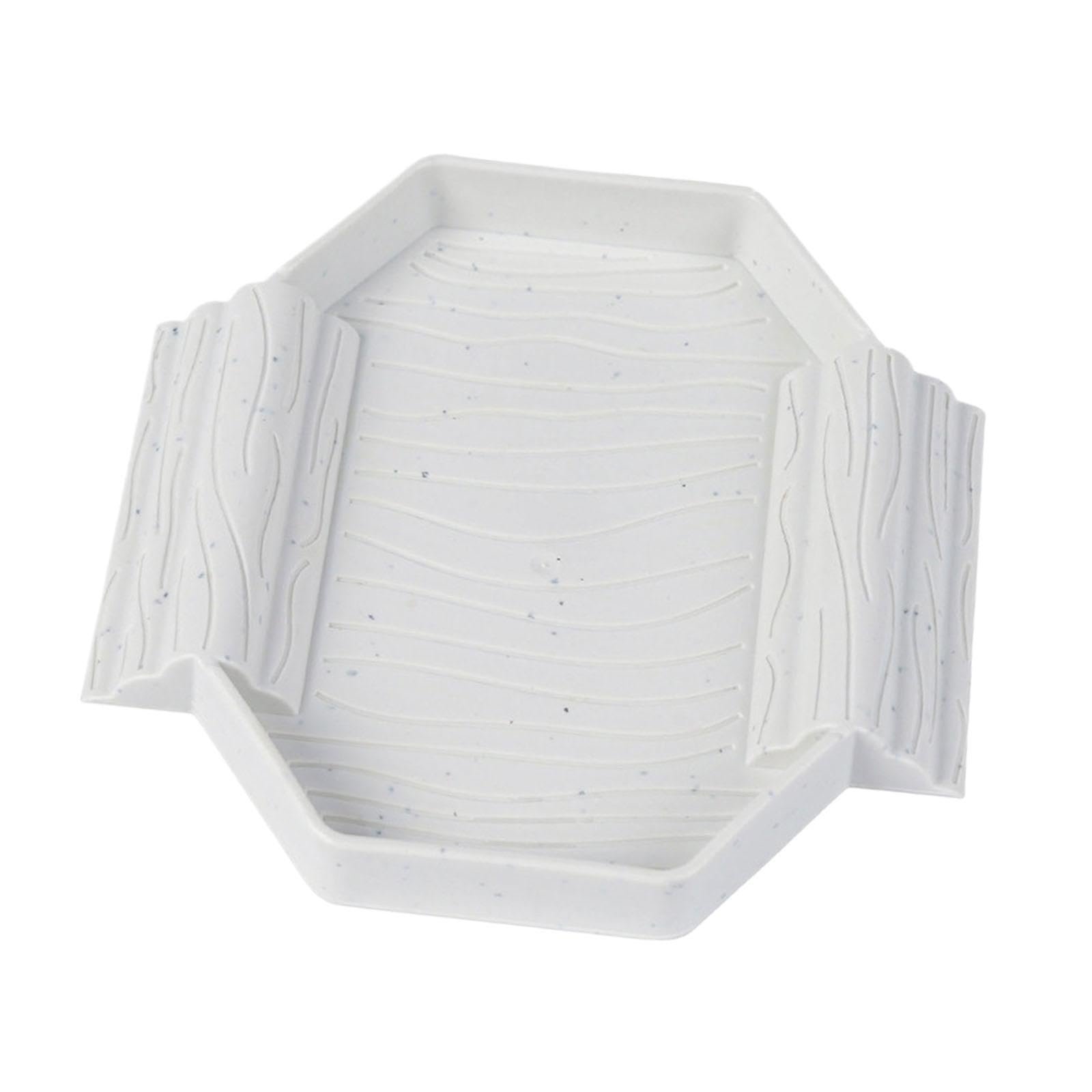 VELURA Turtle Bathing Pool with Double Ladder Reptile Water Dish for Bearded Dragon Marble White|1 Turtle Bathing Pool|Reptil