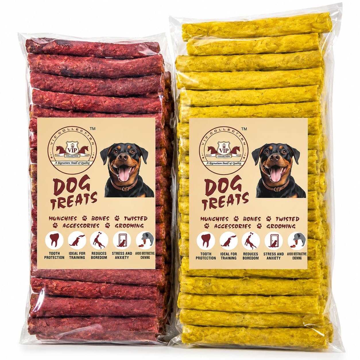 VIP Collection Dog Munchy Chew Sticks 900 Gram Pack | Munchy chew sticks in Chicken & Mutton flavours, ideal for chewing, tra