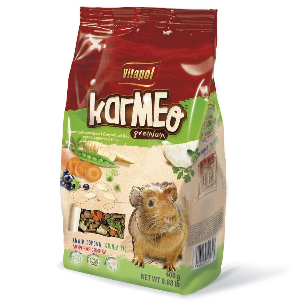 Vitapol Karmeo Premium Food for Guinea Pigs 400 Gram | High-Fiber Complete Diet, Carrot Parsnip Beetroot Black Currants and T