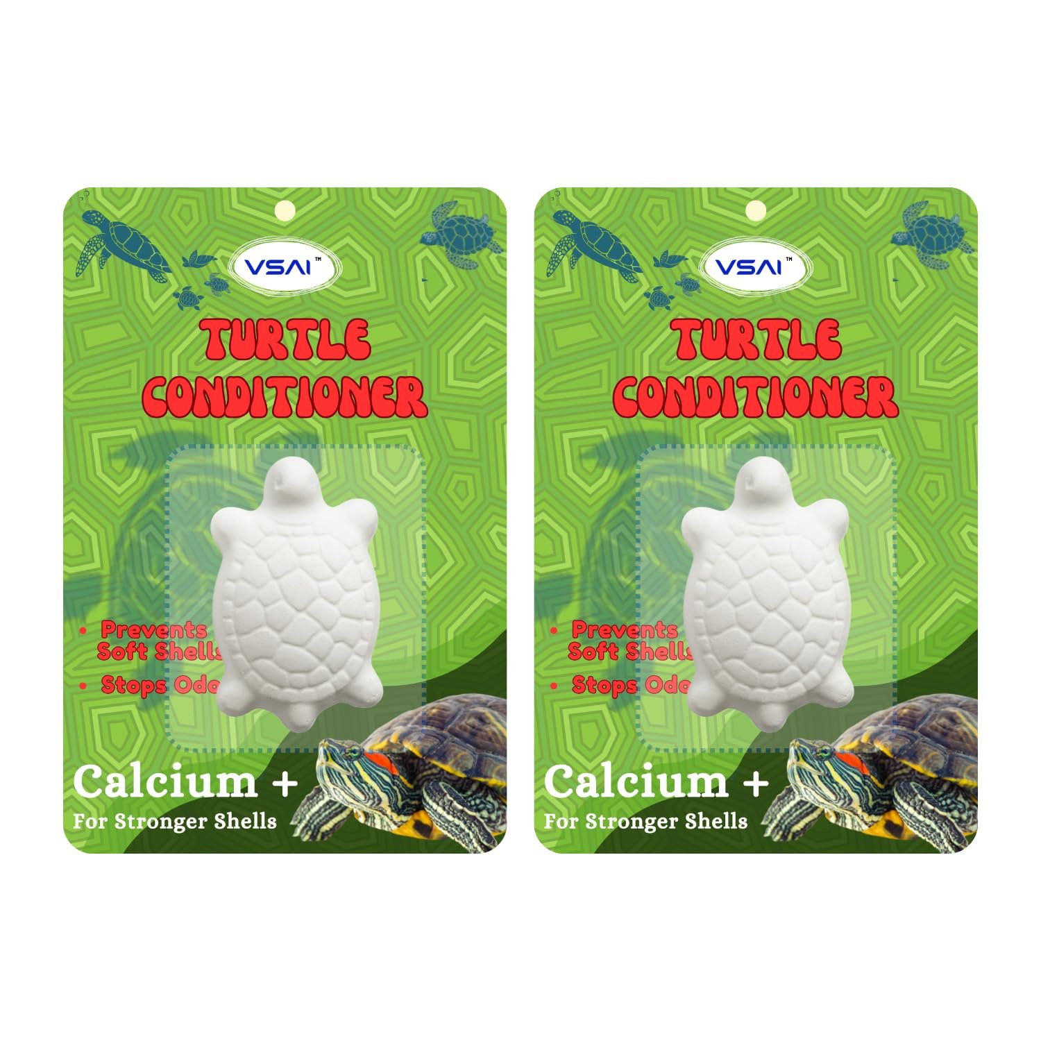 VSAI Turtle Conditioner - Pack of 2 | Suitable for Turtles and All Other Aquatic Reptiles | Prevents Shell Softening & Odour