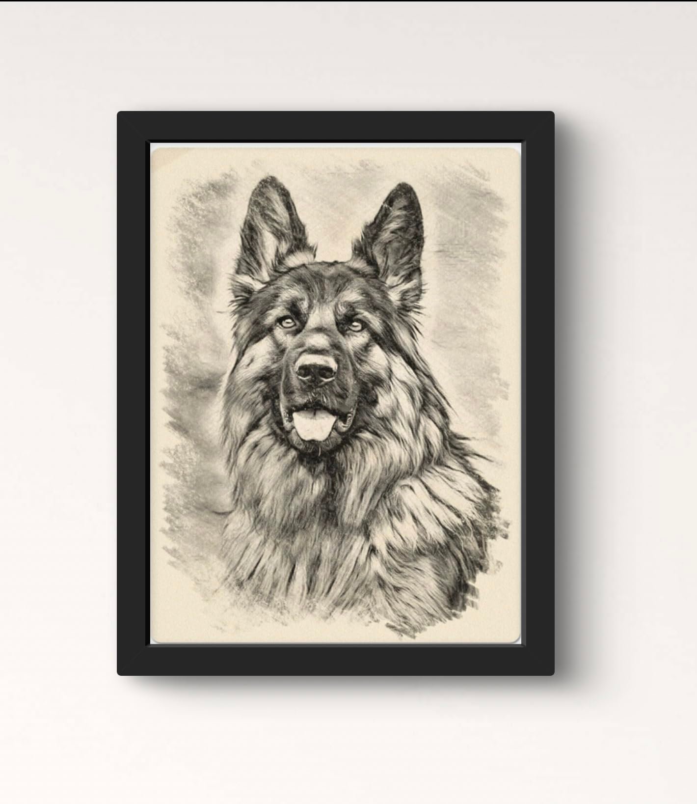 VSK SKETCH ART Customised Digital Dog Pattern Oil Painting Personalized Photo Frame for Pets Custom Pet Portraits, Dog Memori
