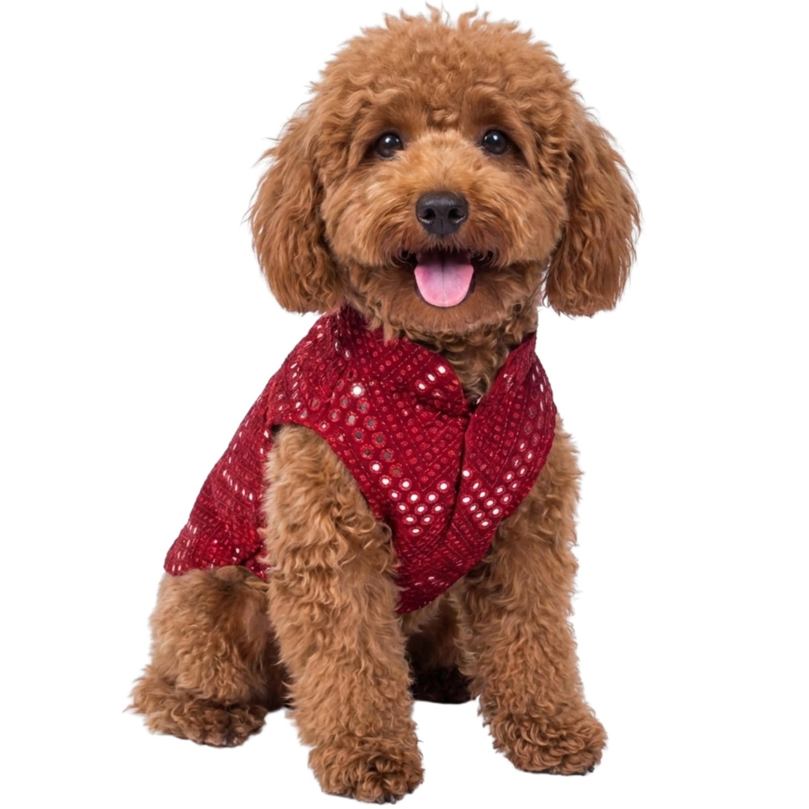 Wag & Wilder Dog Kurta -Small, Medium & Large Dogs (Shih Tzu to Golden Retriever) - Cotton Ethnic Outfit with Mirror Work, Li