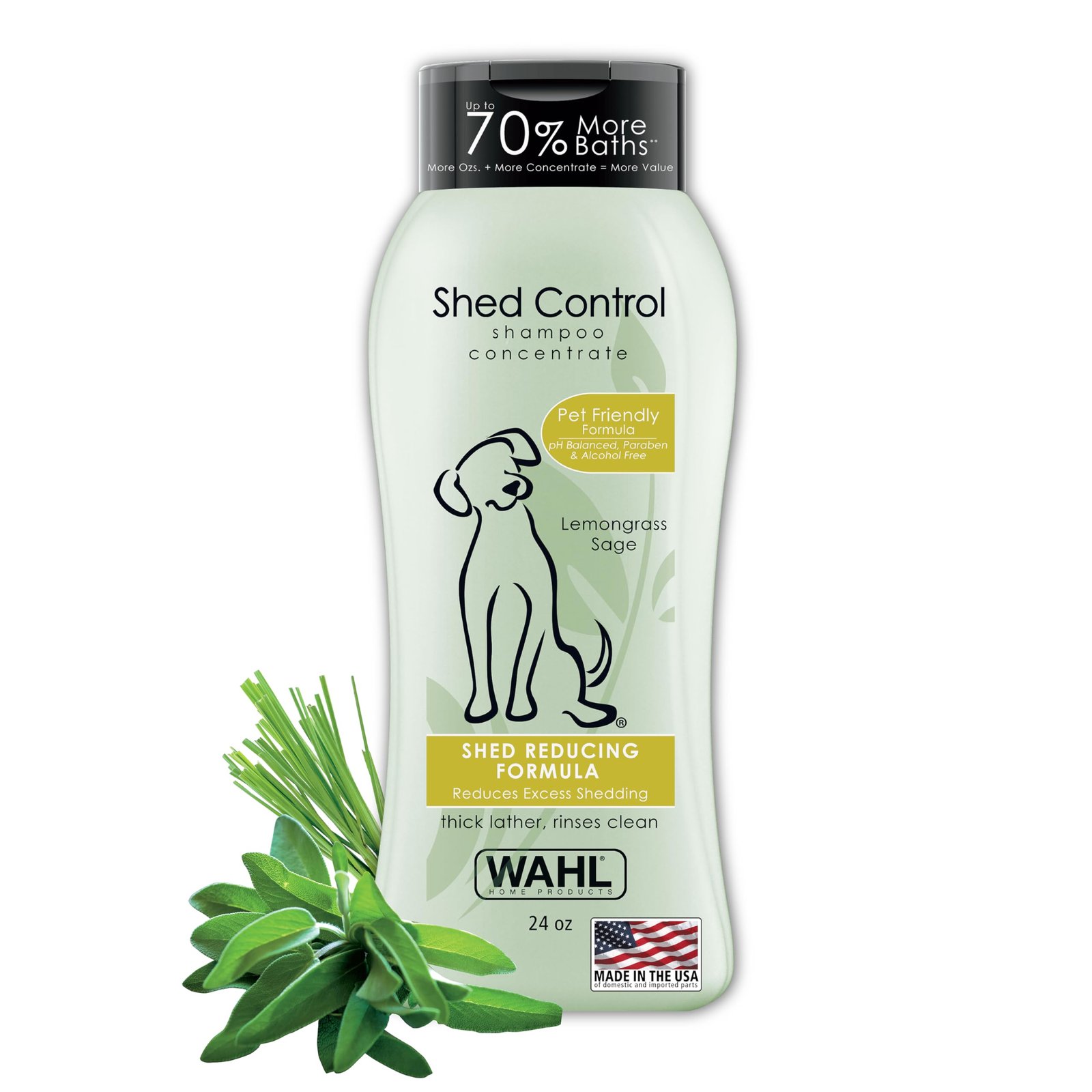 Wahl 820005 Shed Control Shampoo, Lemongrass Sage, 1 Piece
