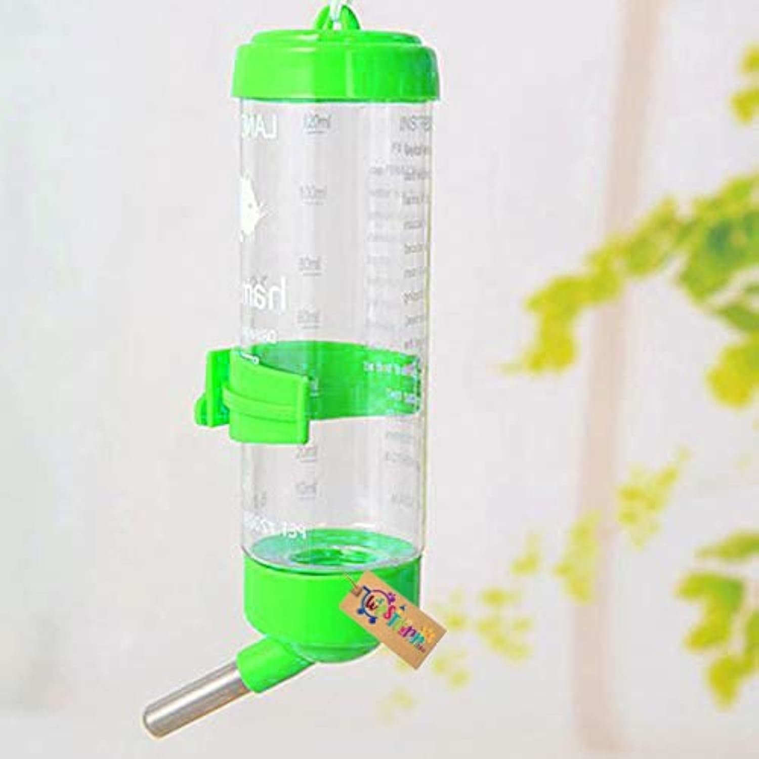 Western Era Cage Hanging Water Bottle, Dispenser Feeder, No Drip, Leak Proof, Fit for Hamster, Guinea Pig, Rabbit, Dog (Green