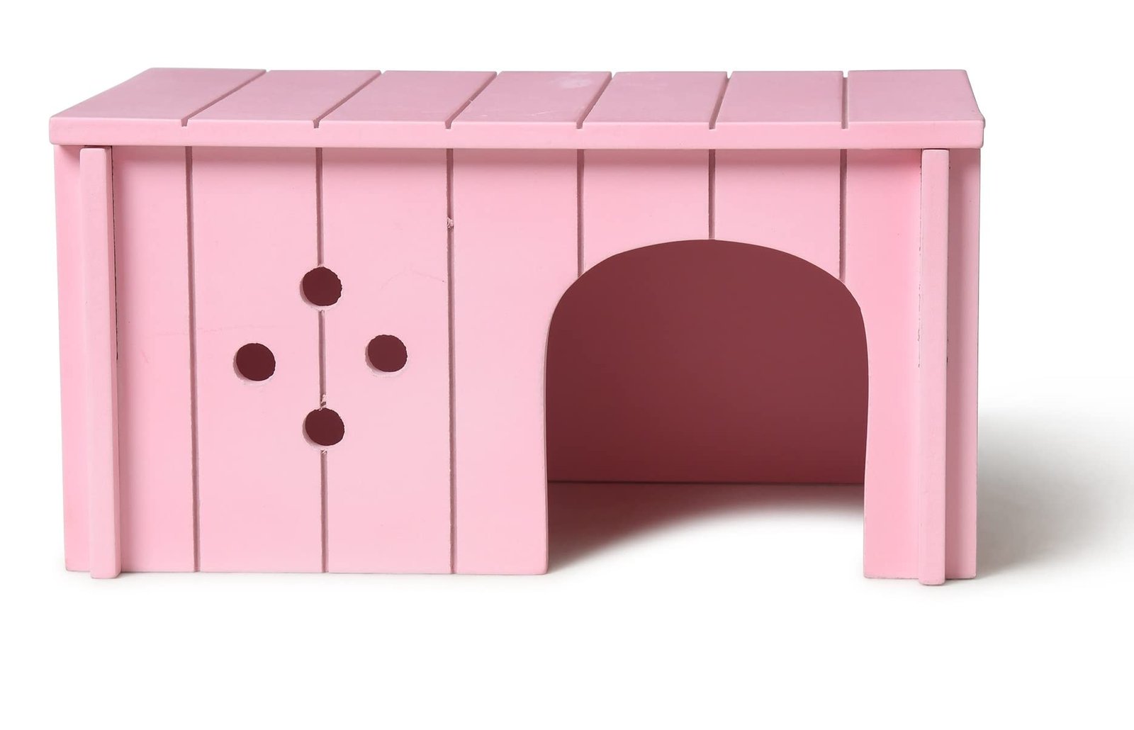 WOODENCLAVE Engineered Wood Full Detachable Hamster Hideout House for Small Pets Habitats Cages for Mice Gerbils Mouse - Pink