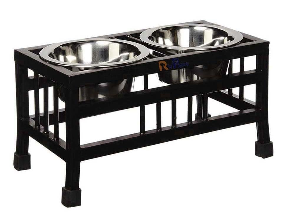 Woofy Stainless Steel Dog Elevated Dinner Stand Bowl Non-Slip Feeding And Watering For Puppies And Small Dogs (Medium-2X 900M