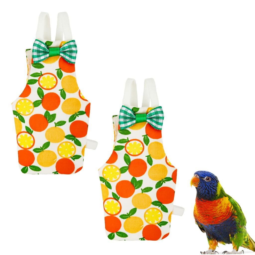 Zibuyu 2 Pcs Parrot Diaper Size L Washable Bird Flight Suit | Reusable Wear, Helps Reduce Indoor Mess, Lightweight Design, El