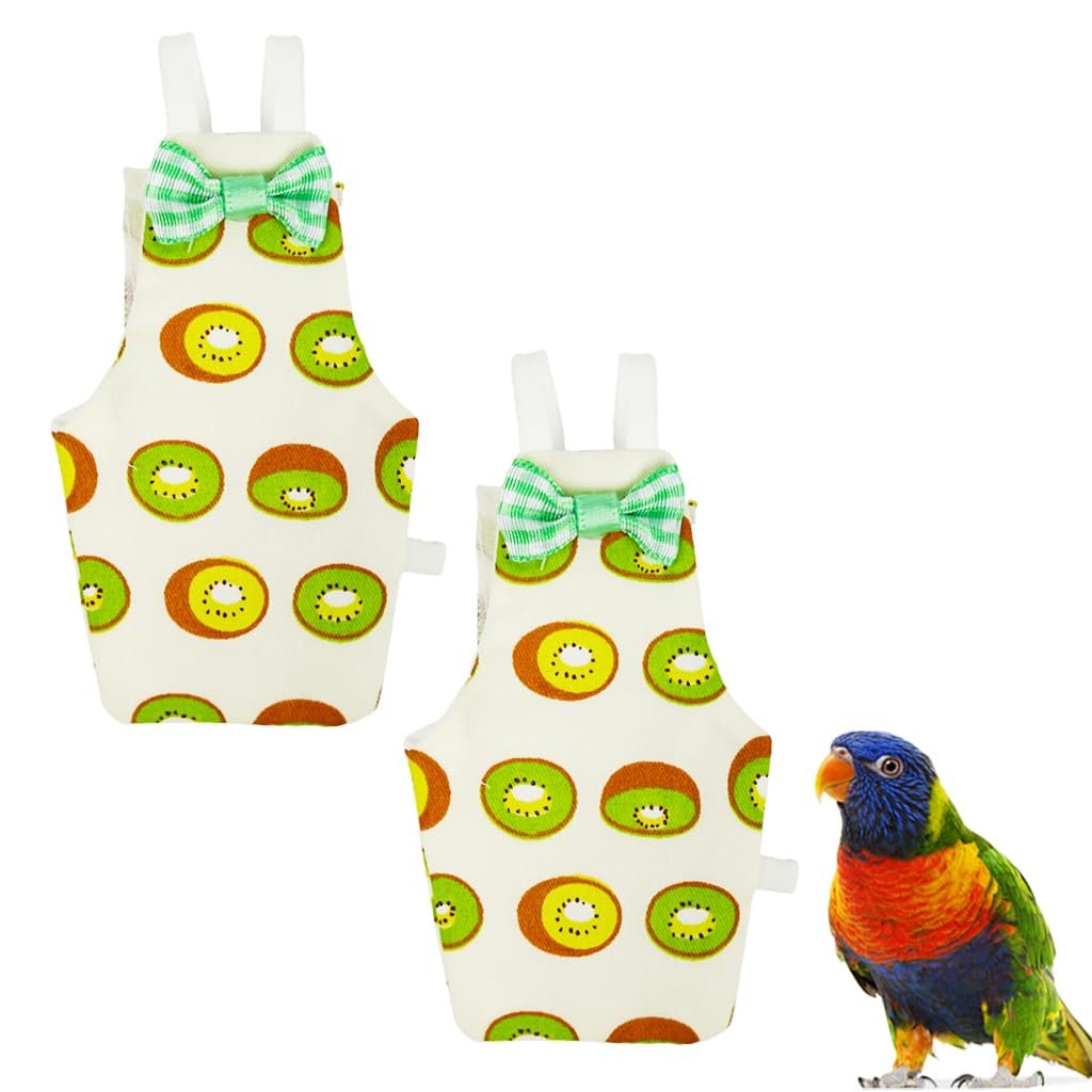 Zibuyu 2-Piece Waterproof Parrot Diaper Adjustable Washable Size M | Helps Contain Droppings, Soft Fabric, Easy to Wash, Reus