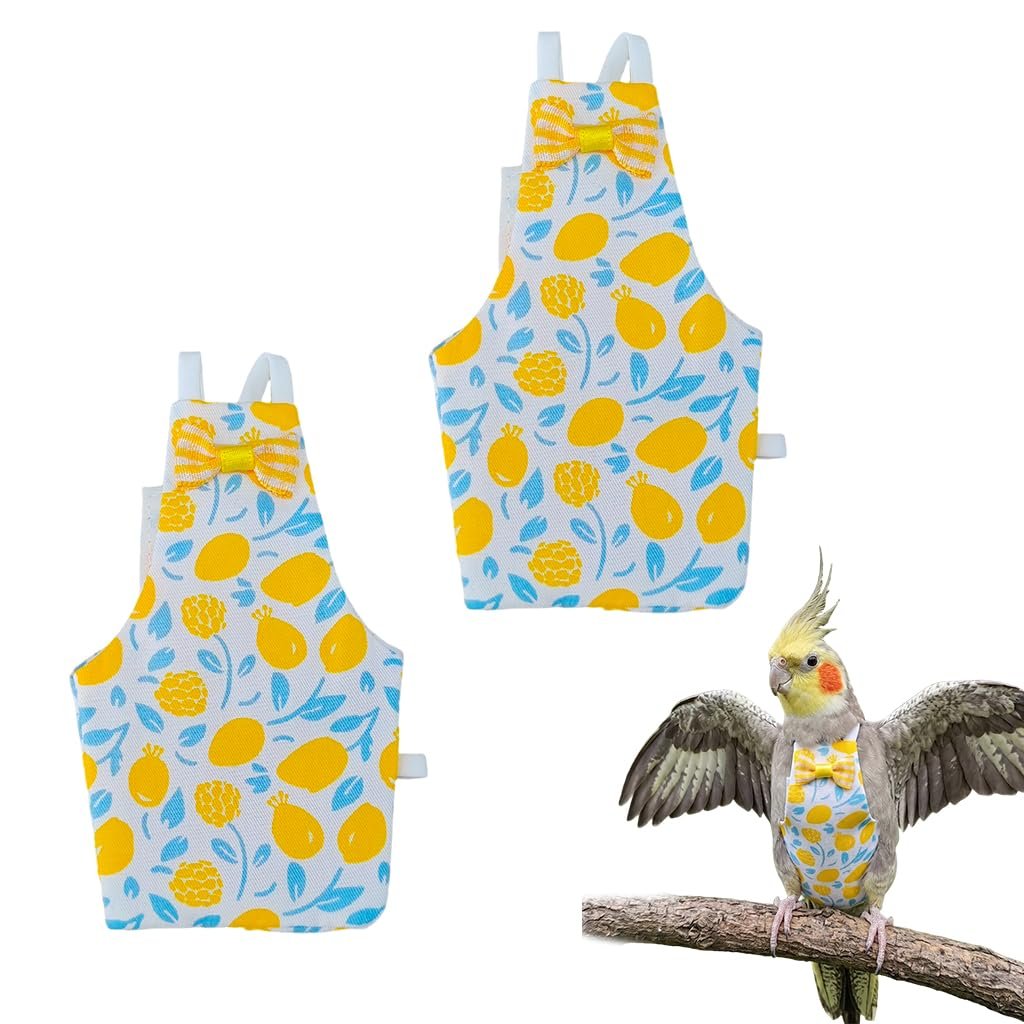 ZIBUYU® 2Pcs Reusable Parrot Diaper, Washable Diaper with Adjustable Elastic Straps, Cute Bird Nappy for Small Parrots Budgie